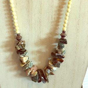 Natural Stone Necklace and Earrings